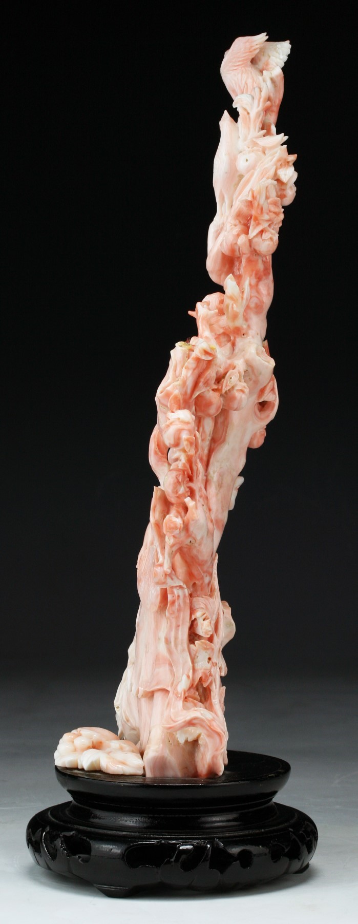 Chinese Antique Pink Coral Carved Figure - Image 3