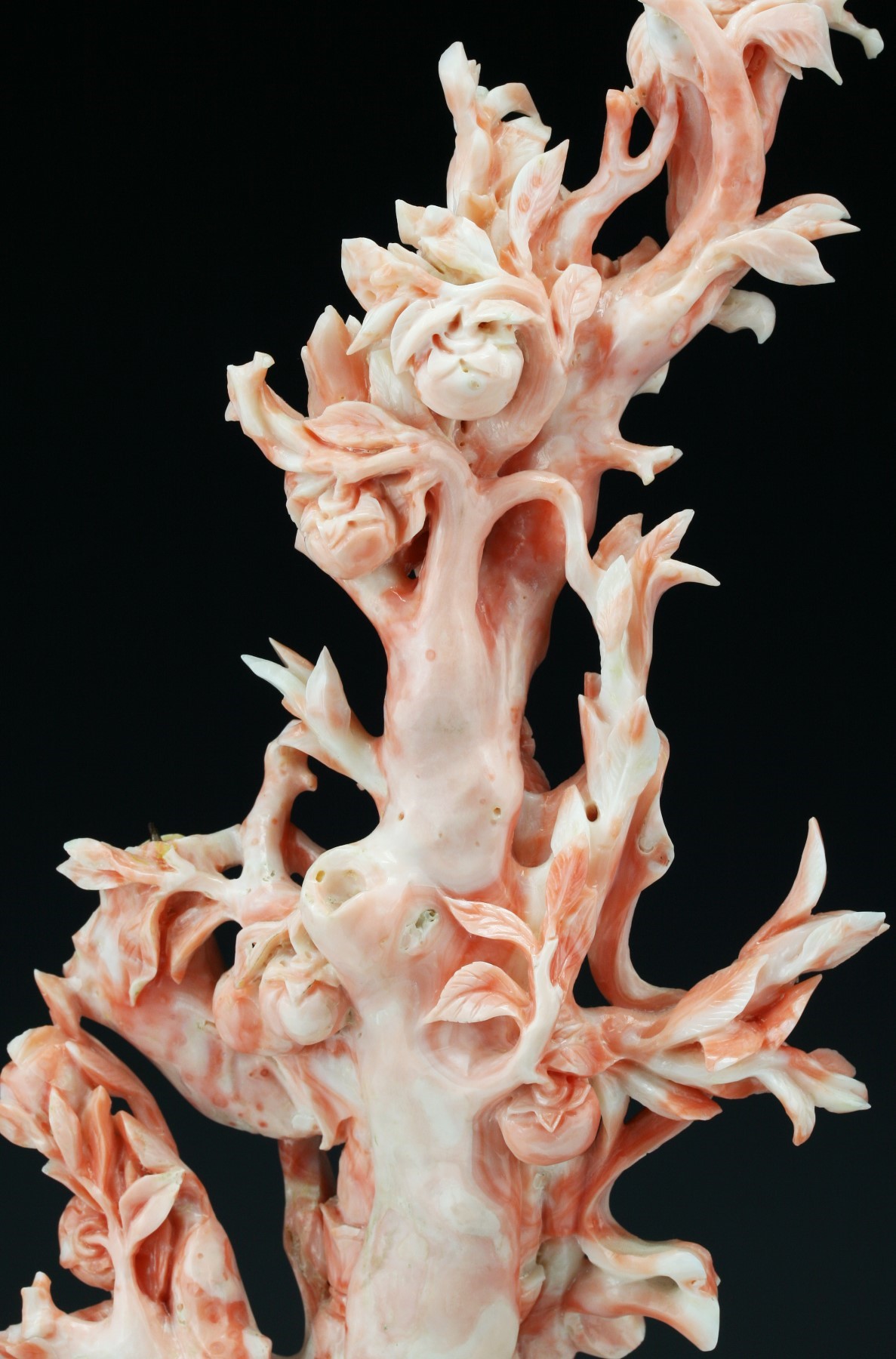 Chinese Antique Pink Coral Carved Figure - Image 5